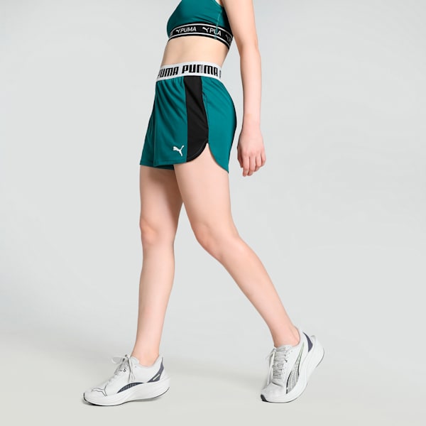 TRAIN ALL DAY KNIT Women's 3" Shorts, Cold Green-PUMA Black, extralarge-IND